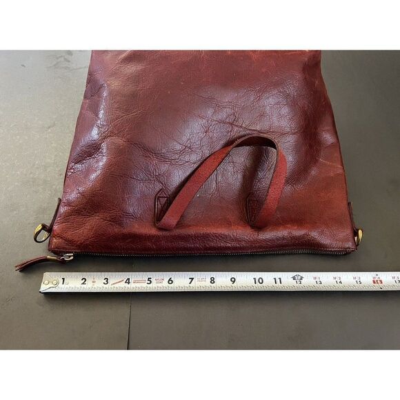 The Zip Top Transport Carryall Dark Cabernet Leather Tote Bag Retired Crossbody - Picture 4 of 11